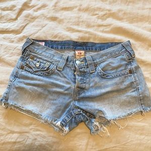 True Religion frayed shorts size 27